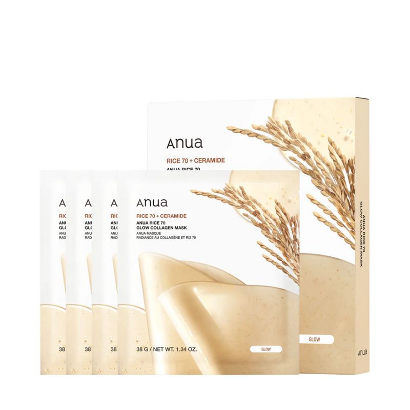 Rice 70 Glow Collagen Mask (4 packs)