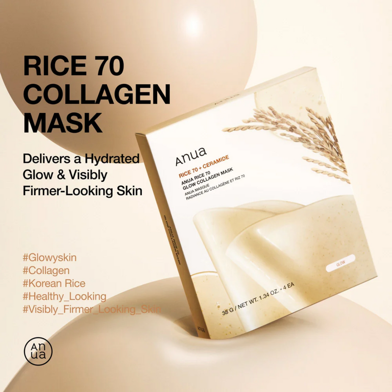 Rice 70 Glow Collagen Mask (4 packs)